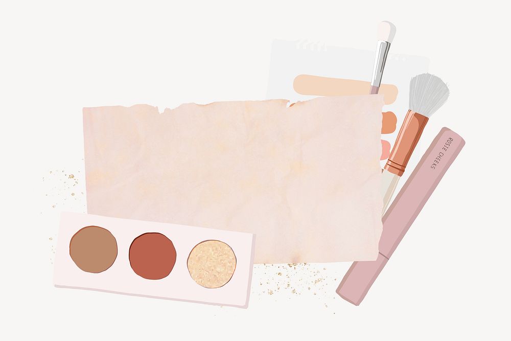 Makeup aesthetic, ripped paper, beauty  background