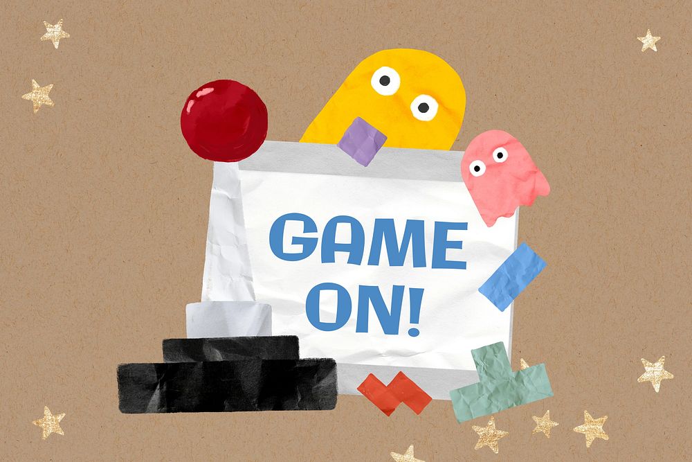 Game on illustration background, cute design