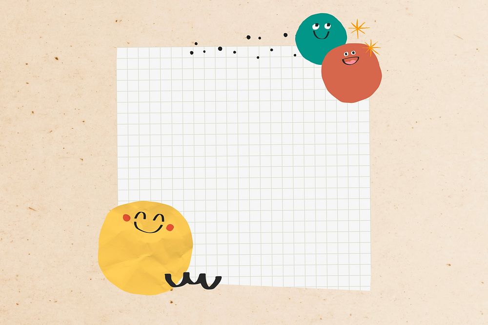 Emoji doodle note paper  background