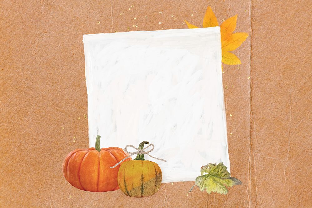 Autumn pumpkin note paper collage