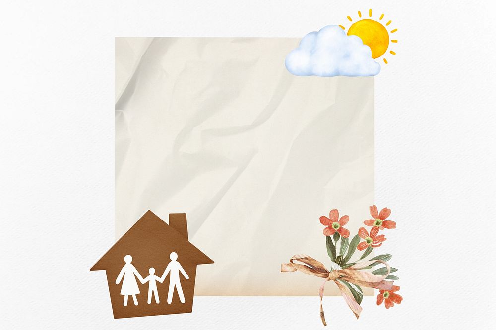 Home wrinkled paper background, insurance design
