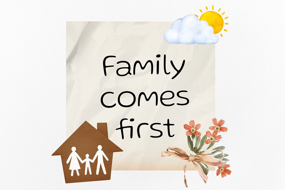 Family comes first background, insurance design