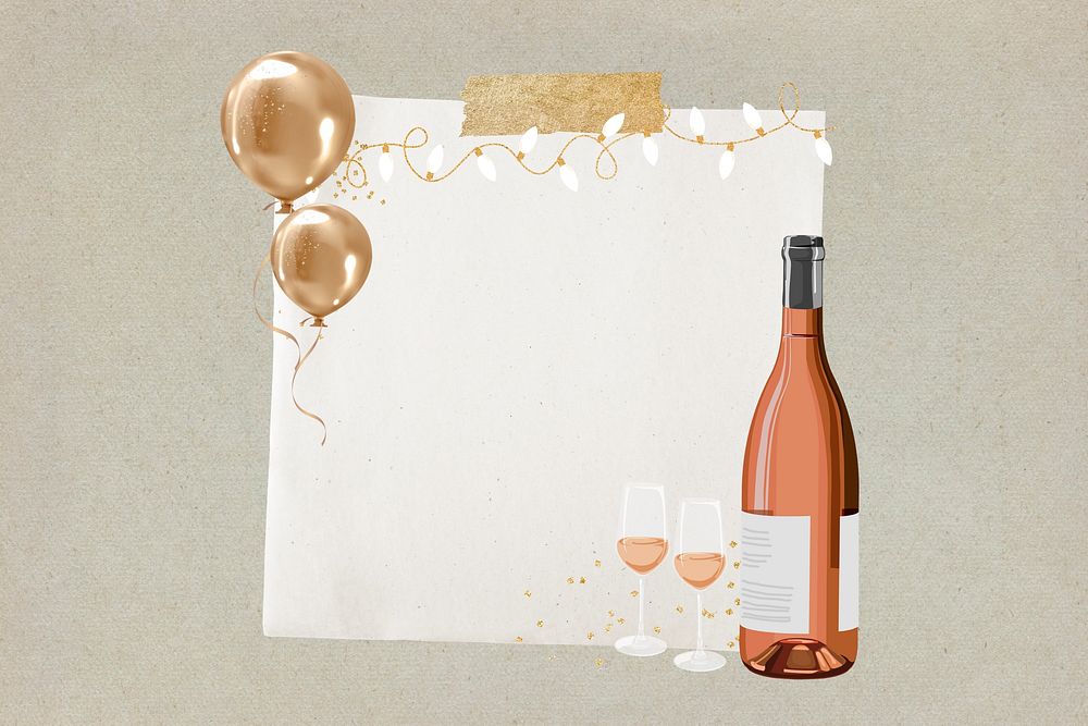 Aesthetic champagne note paper collage