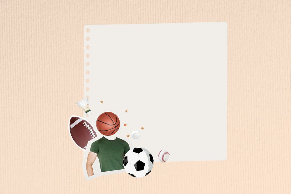 Aesthetic sports note paper collage