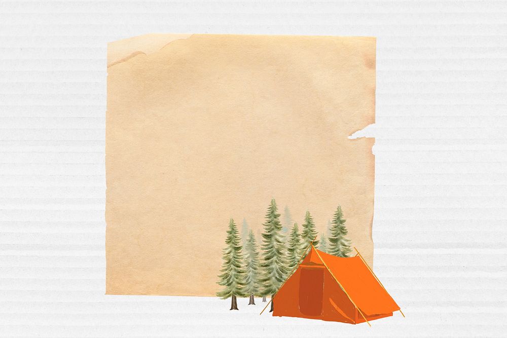 Camping aesthetic note paper, travel collage