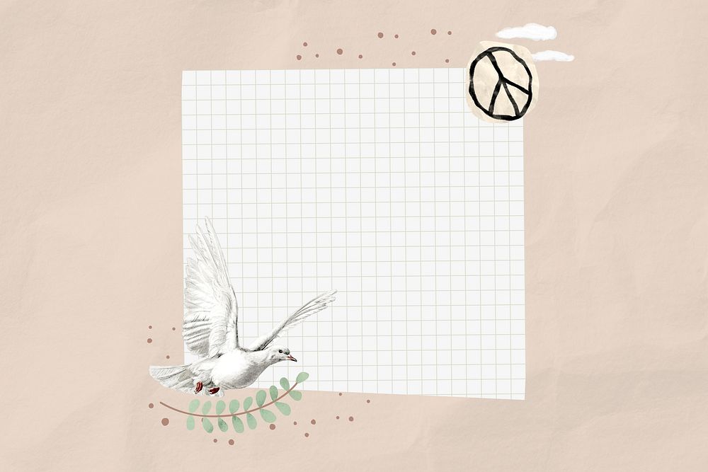 Peace note paper beige background, freedom design