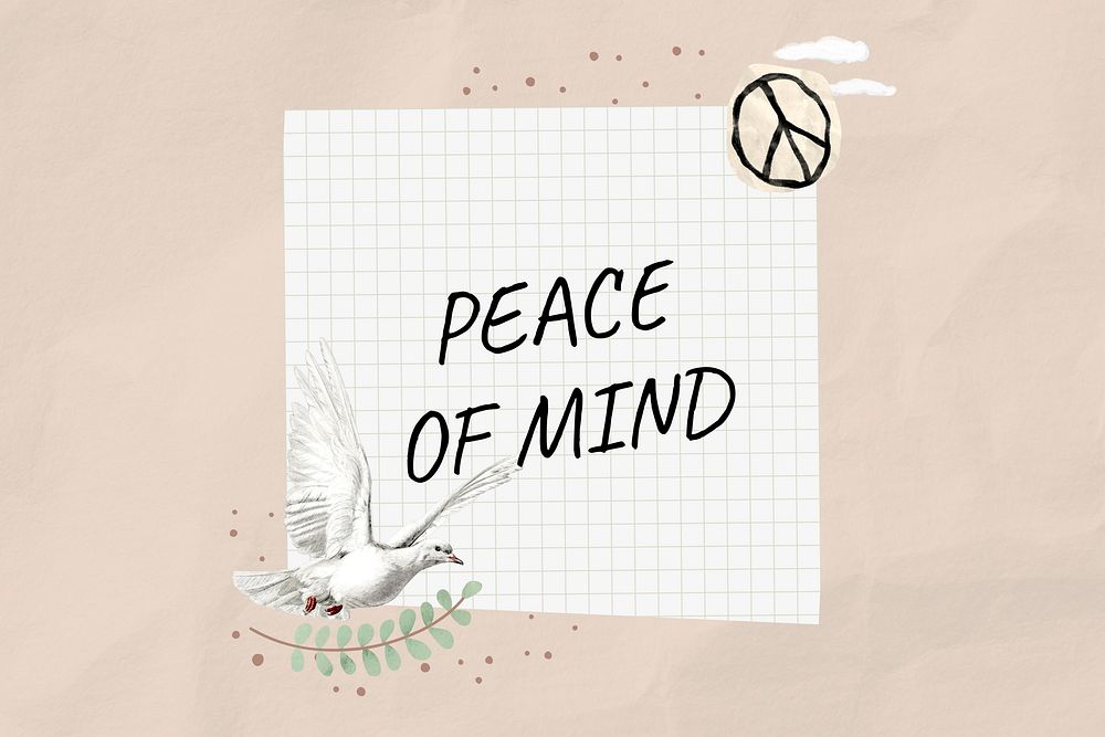 Peace of mind beige background, freedom design