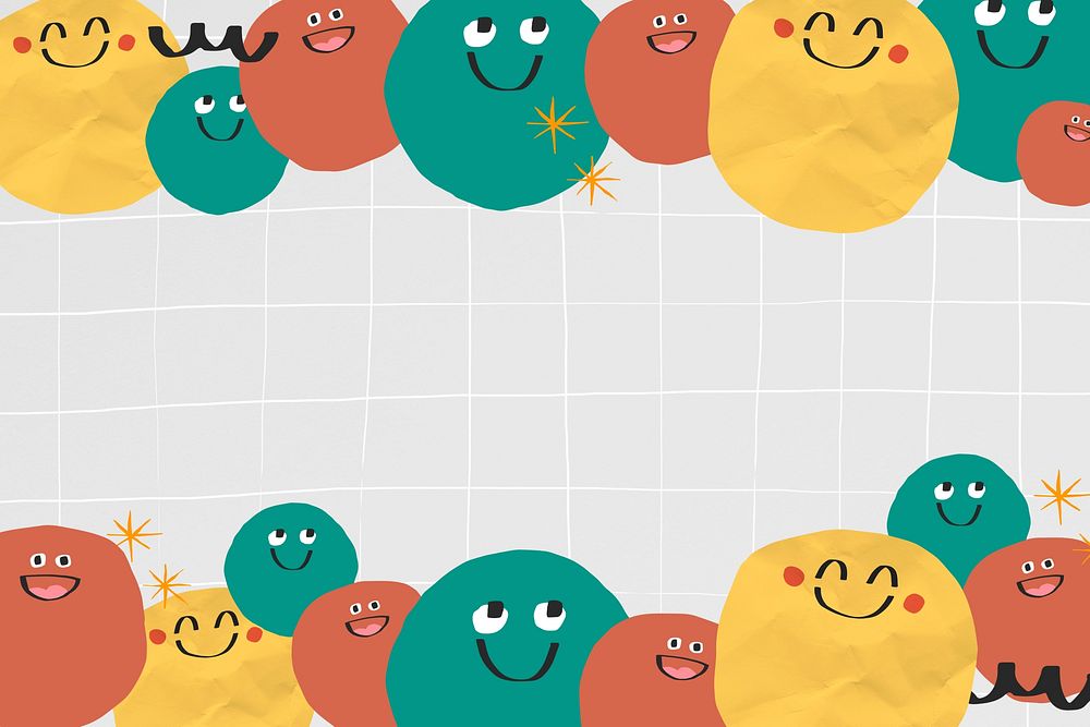 Emoji doodle grid background