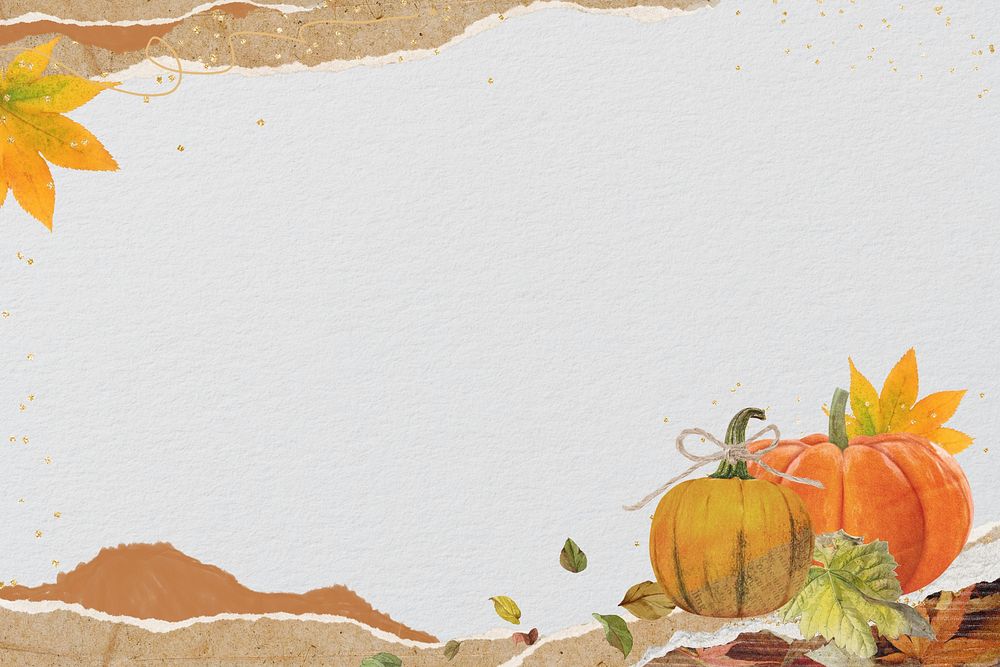 Aesthetic Autumn pumpkin background, seasonal collage