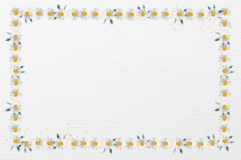 Daisy frame, off-white background remix illustration