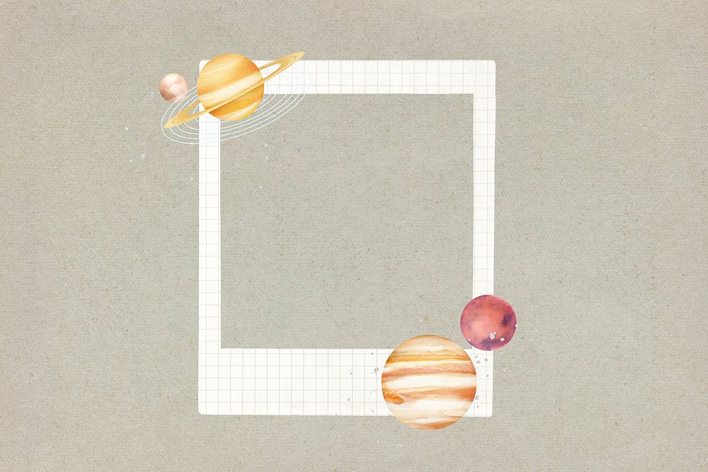 Galaxy aesthetic instant film frame, collage design