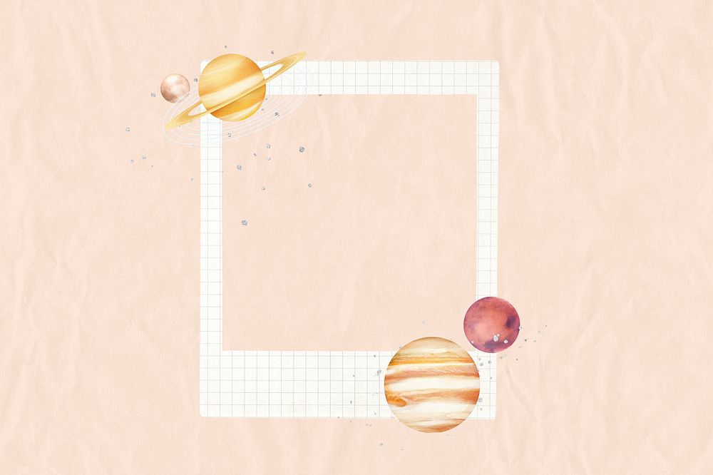 Galaxy aesthetic instant film frame, collage design