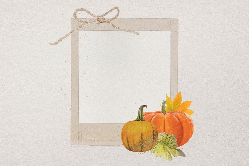 Autumn pumpkin instant photo frame
