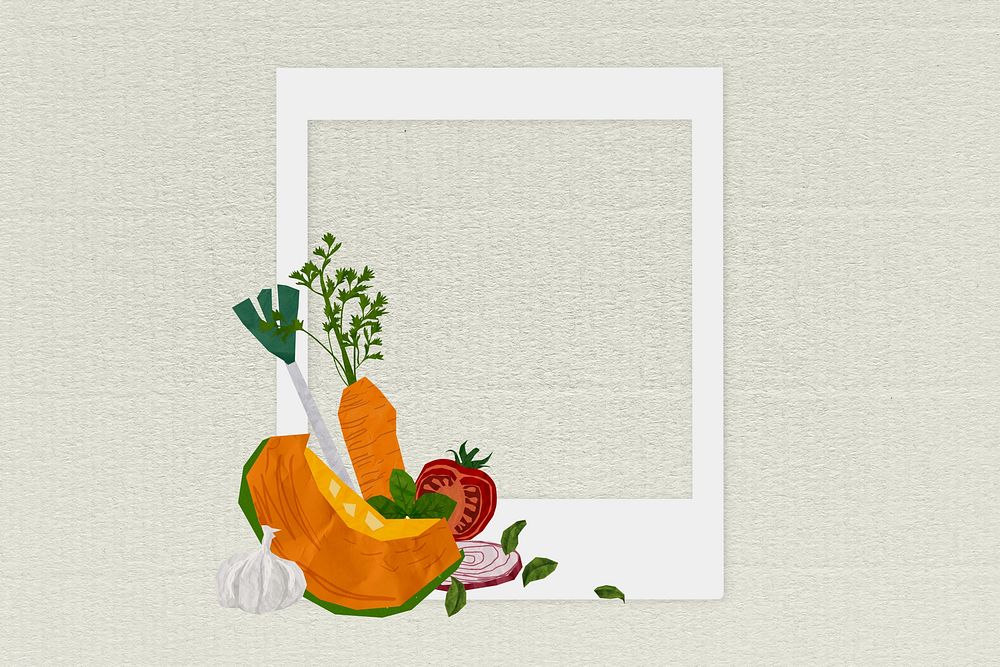 Cute vegetables instant photo frame