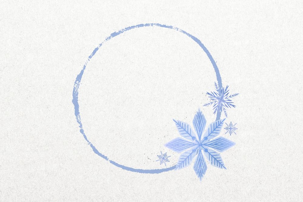 Winter snowflake frame, circle design