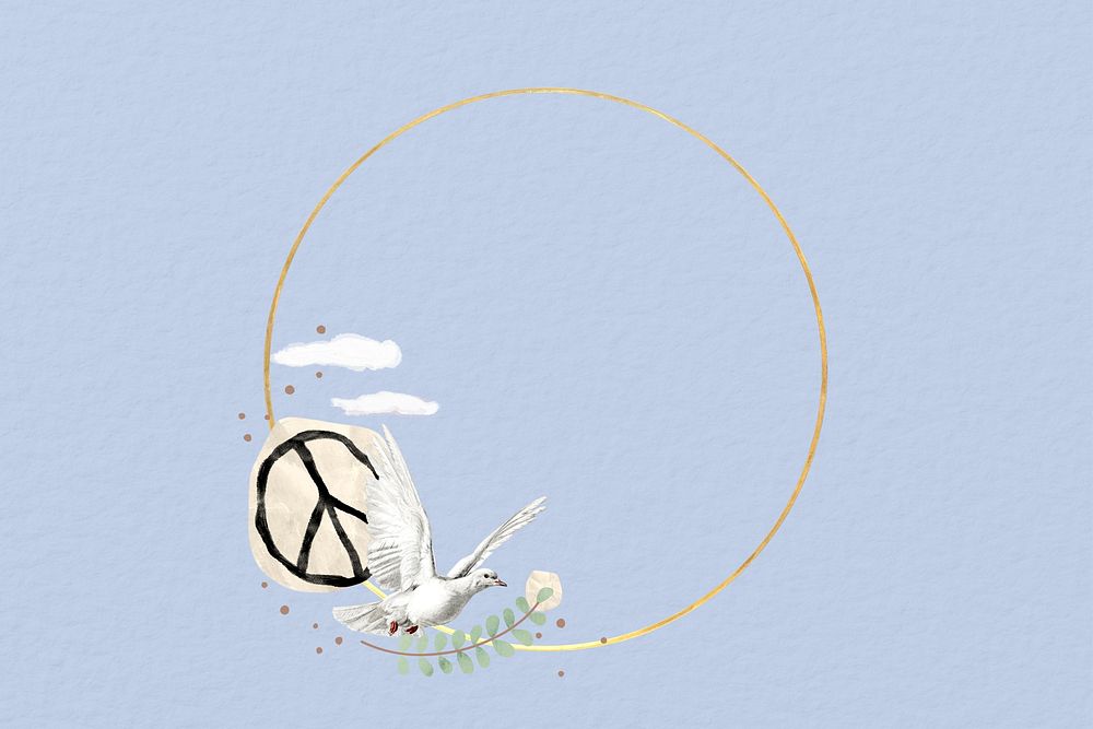 Dove & peace round frame background, freedom design