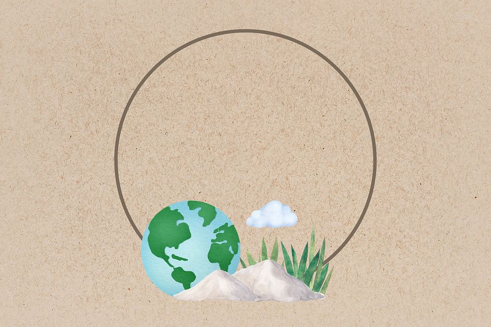 Environment globe round frame, nature collage