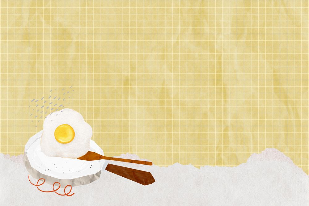 Cute sunny-side up background, breakfast food border