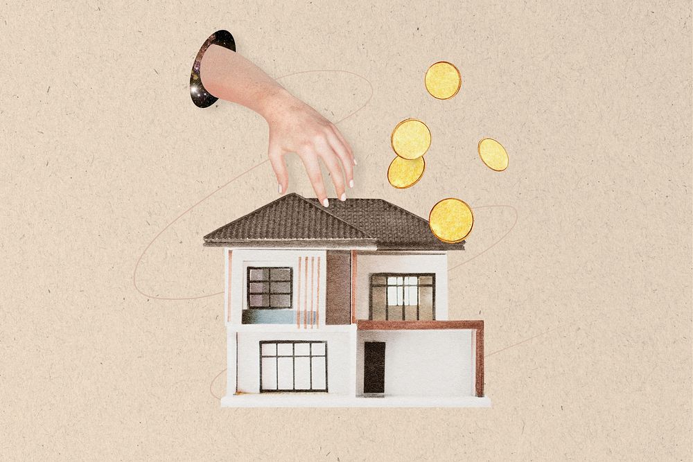 Real estate investment, creative finance collage