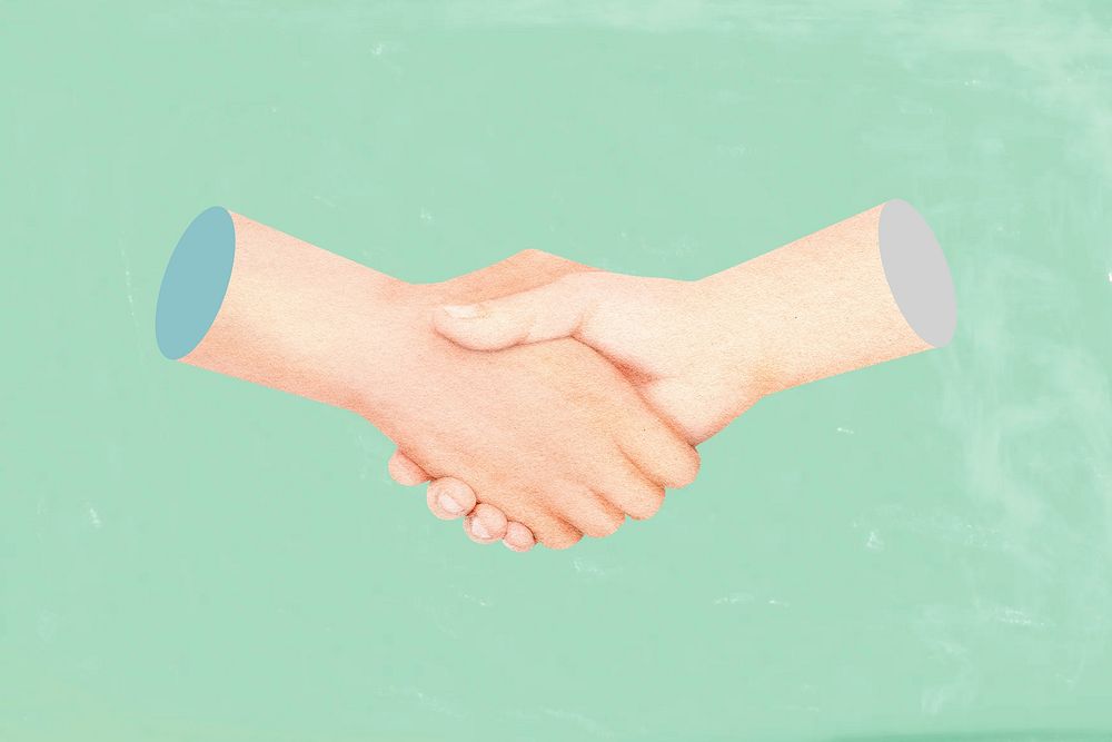 Business handshake, body gesture  element background