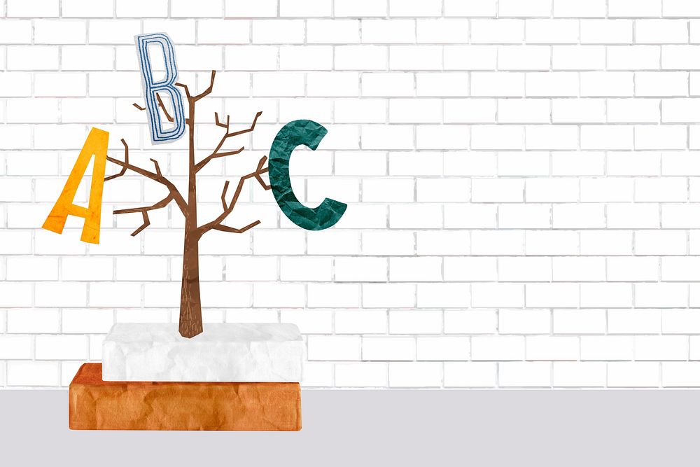 English alphabet tree background, education concept