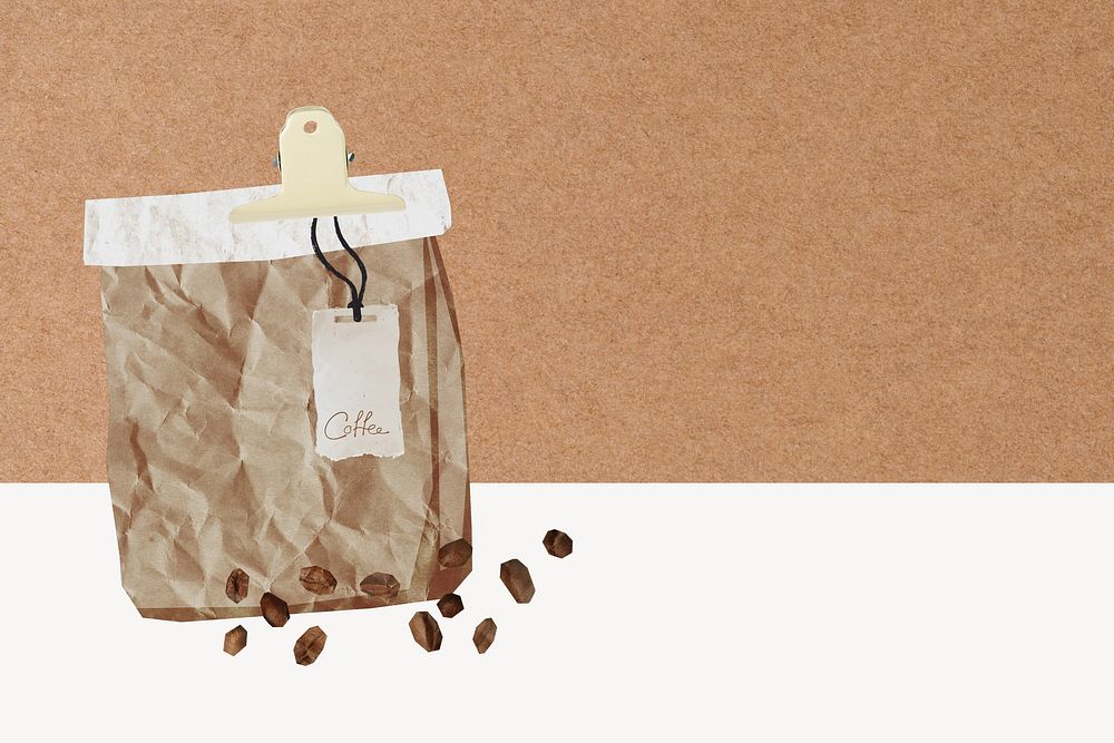 Aesthetic coffee bag background, grid border