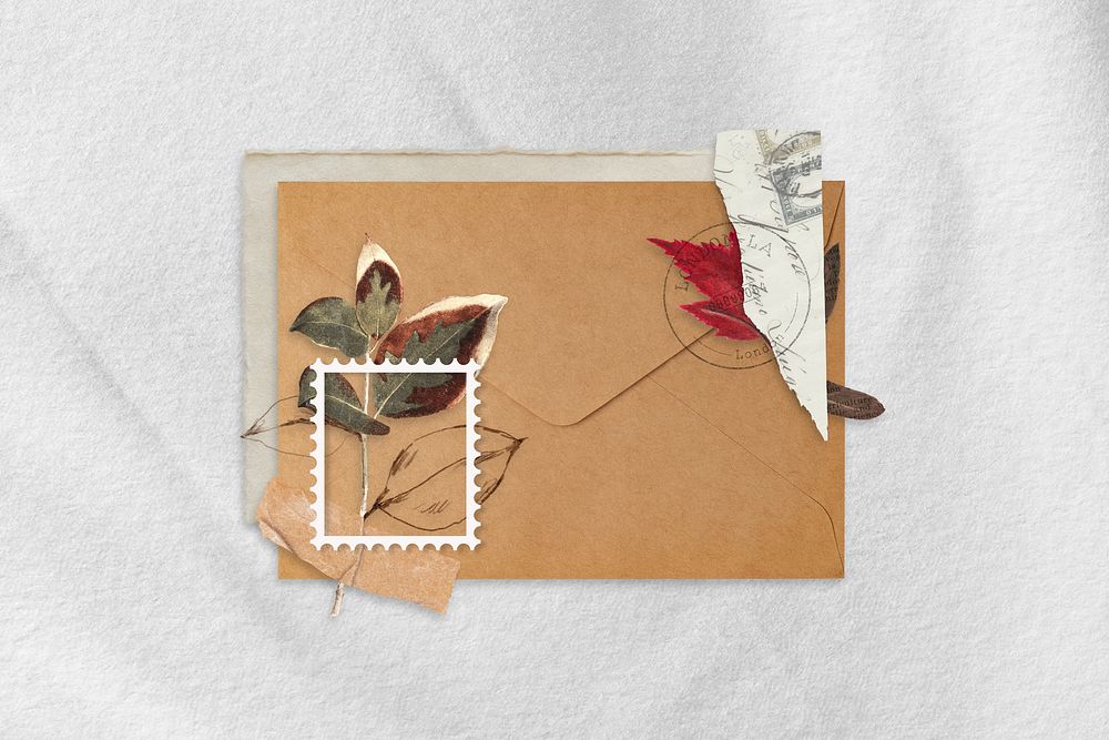 Aesthetic envelope background, collage art