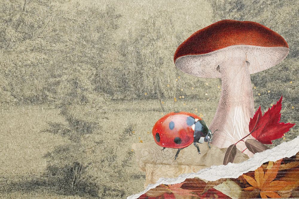 Mushroom background, autumn design 