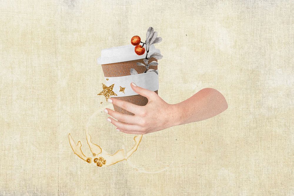 Holiday special coffee background, hand illustration