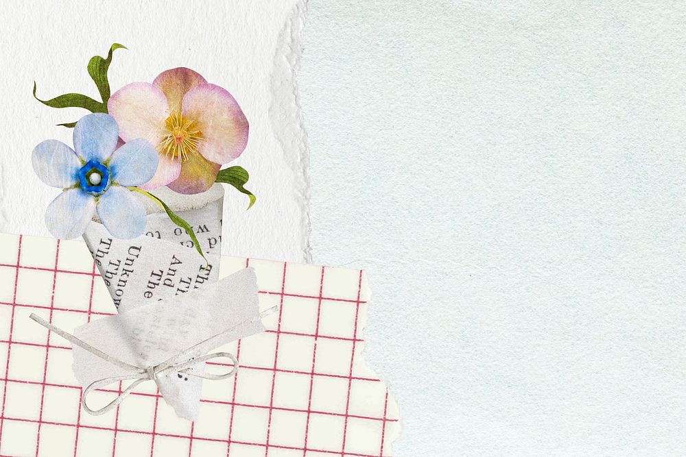 Aesthetic flower bouquet background remix illustration