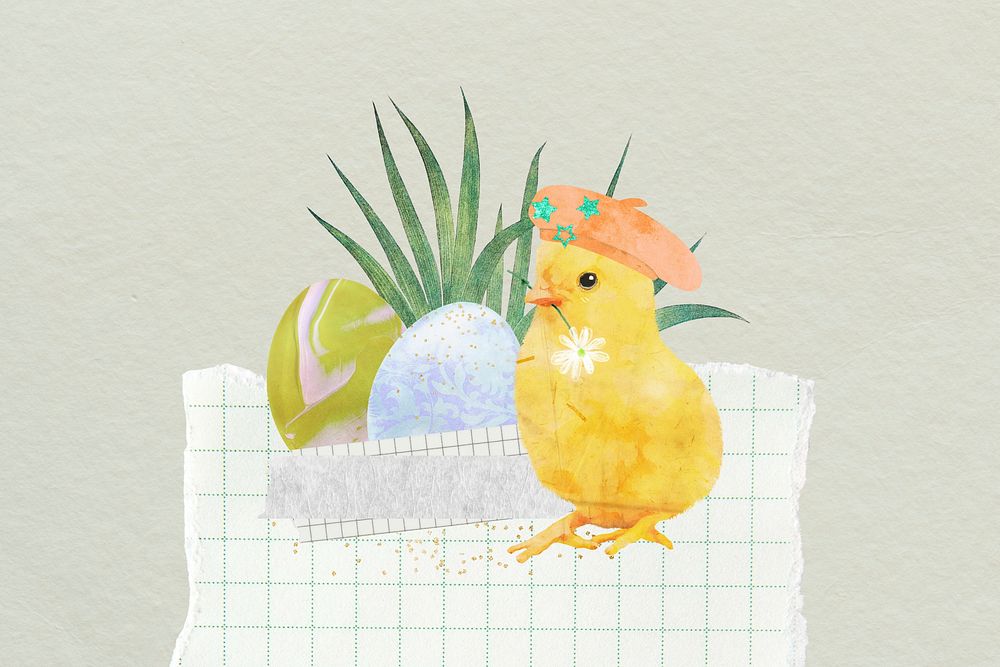 Little chick illustration, cute background