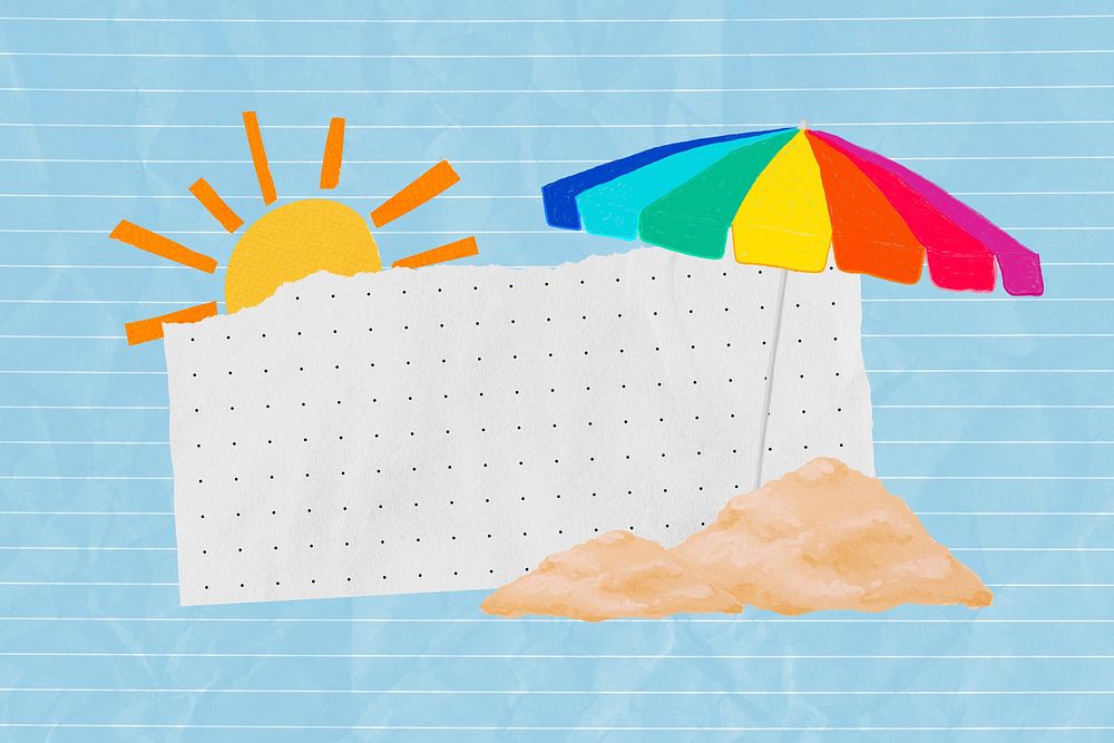Summer beach note paper, holiday  background
