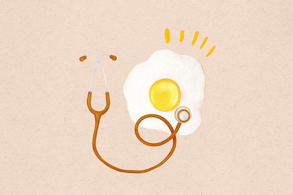 Sunny-side up egg, cute collage element