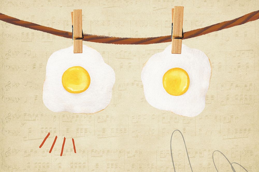 Sunny-side up eggs, cute collage element