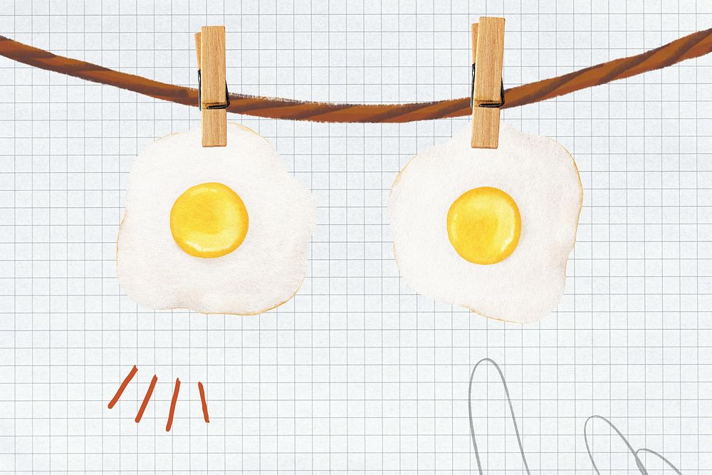 Sunny-side up eggs, cute collage element