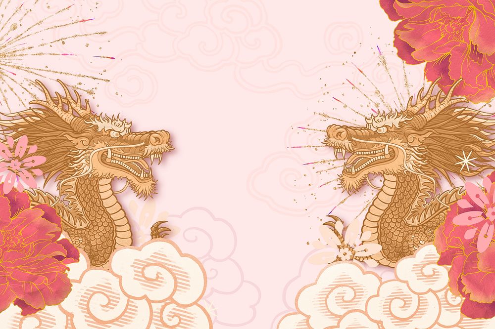 Festive Chinese dragon background, New Year celebration