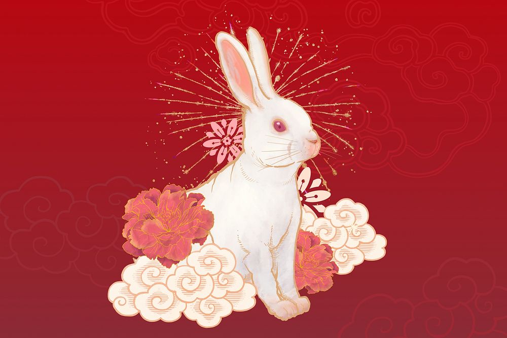 Oriental rabbit background, Chinese zodiac animal