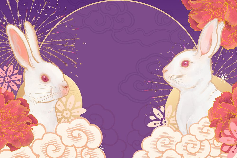 Rabbit New Year background, traditional | Premium Photo Illustration ...