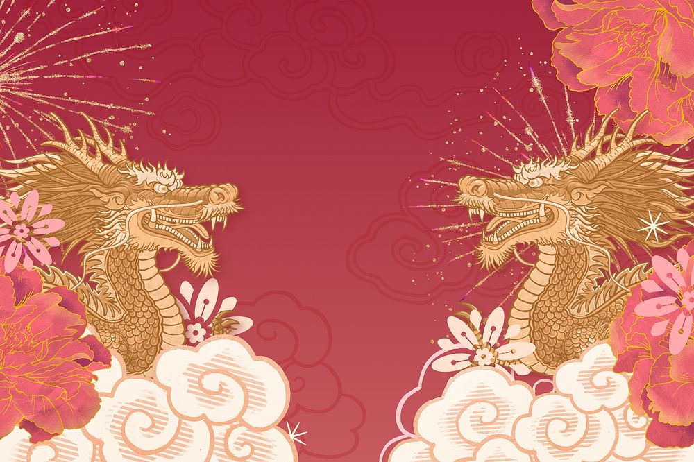 Festive Chinese dragon background, New Year celebration