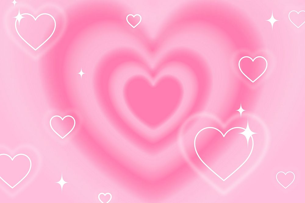 Y2K pink hearts background, cute Valentine's graphic