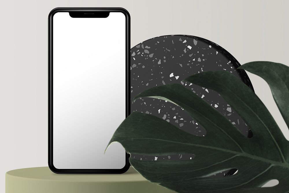 Smartphone screen, aesthetic botanical product display