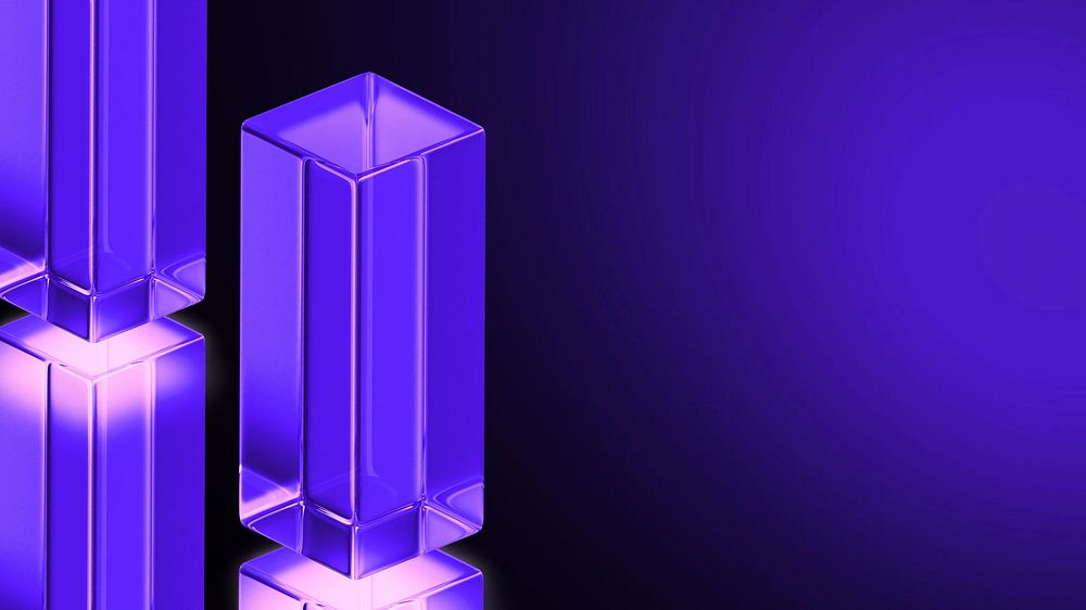 Purple glass pillars desktop wallpaper, digital remix