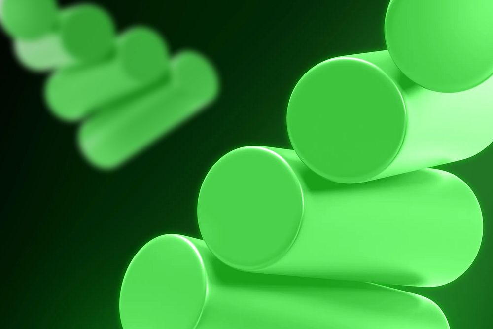 Geometric green cylinders background