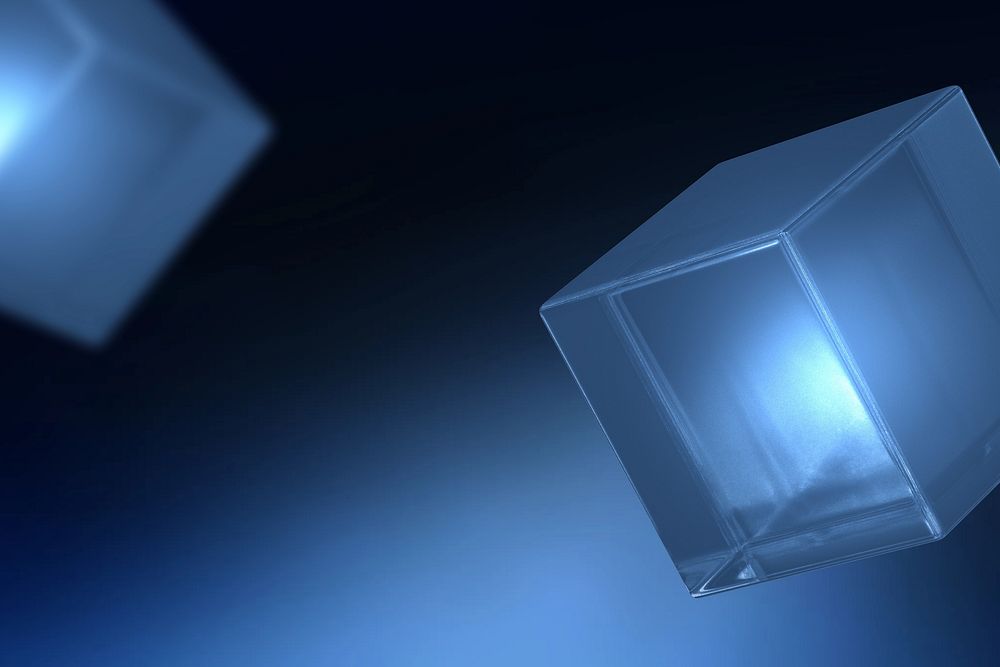 3D cubic dark blue background