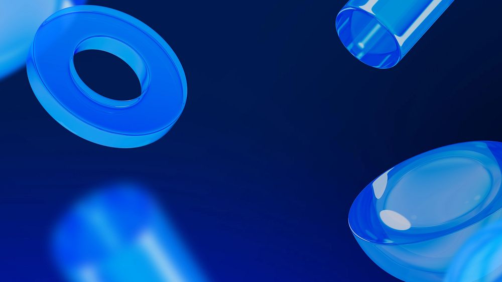 Abstract blue geometric desktop wallpaper, digital remix