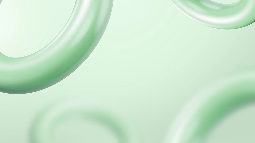 Geometric green rings desktop wallpaper, digital remix