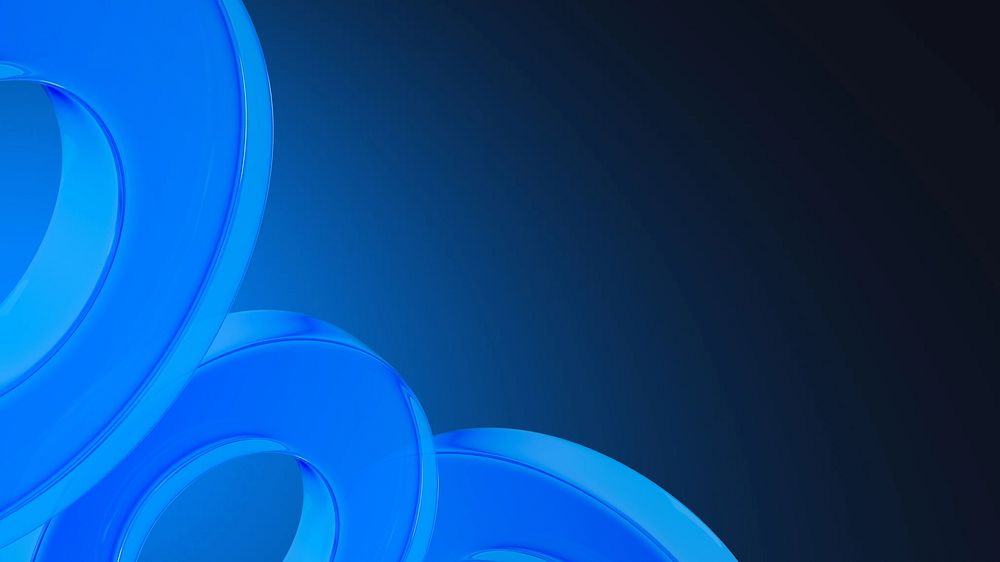3D blue rings desktop wallpaper, digital remix