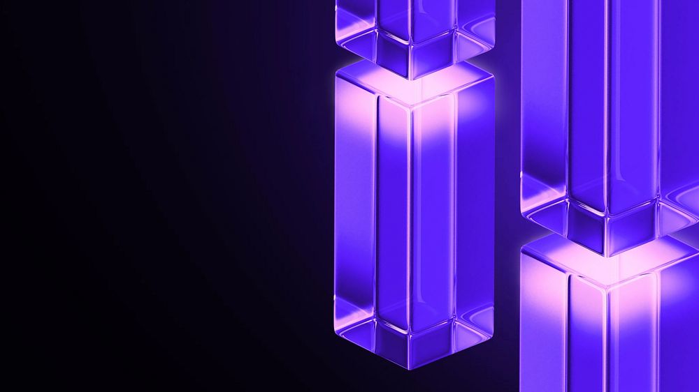 Purple glass pillars desktop wallpaper, digital remix