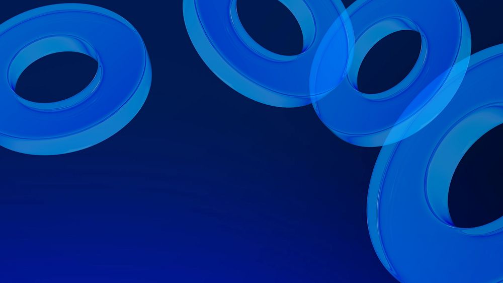 Abstract blue rings desktop wallpaper, digital remix