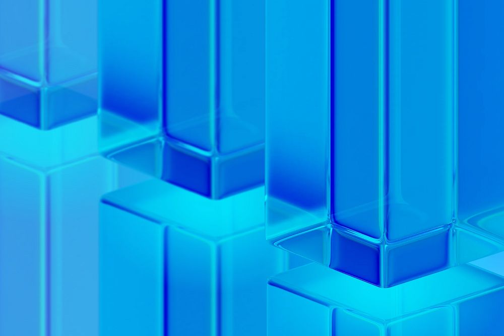 Blue glass pillars background